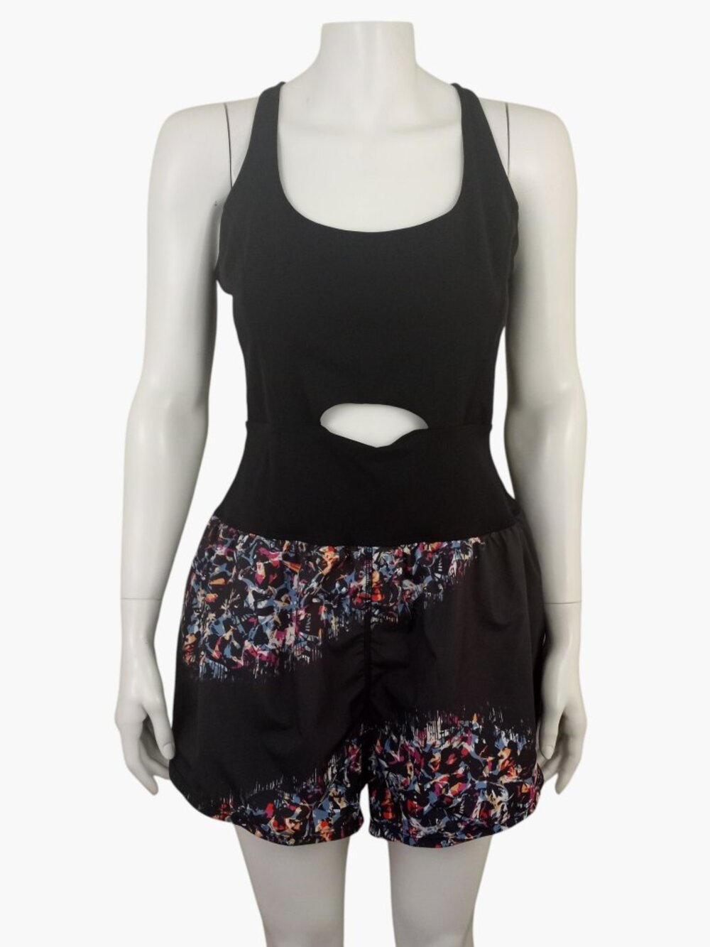 Free People FP Movement Black Printed Righteous Runsie Womens L